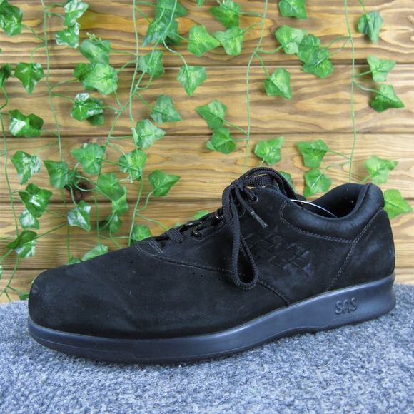 SAS Women Comfort Sneaker Black Leather Sz 9 Wide Gently Used 2025 - Picture 1 of 6